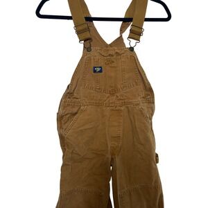 Vintage OshKosh B'gosh Kids Brown Canvas Overalls Jumpsuit Size 6 100% cotton